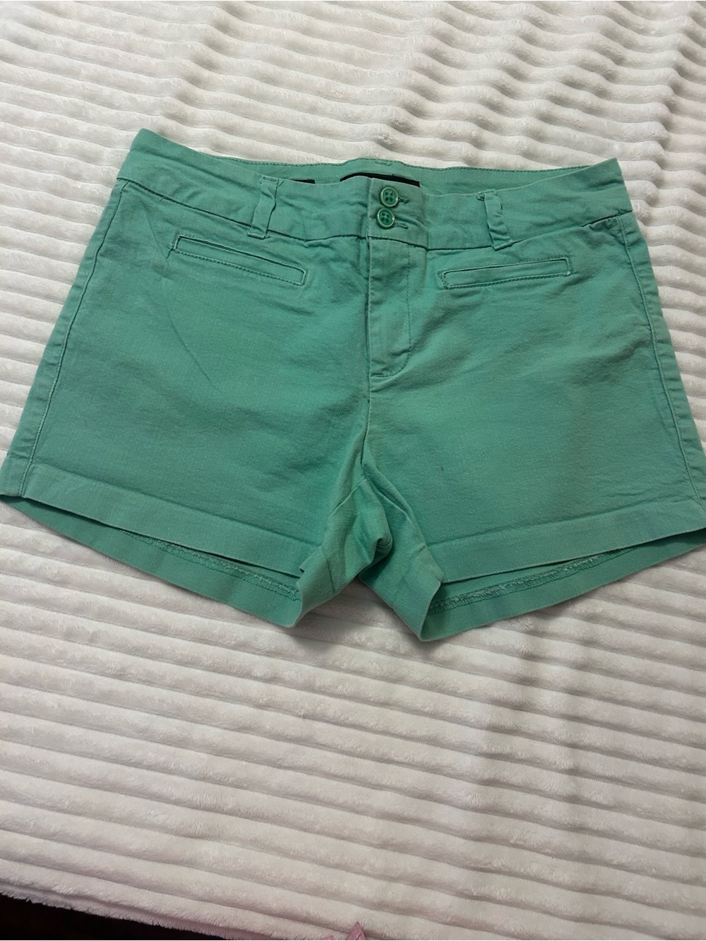Nine West Mint Green High-Waist Casual Shorts